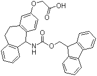 结构式 CAS# 212783-75-0, Ramage 链接剂; (R,S)-2-[[5-(9-芴甲氧羰基氨基)二苯并[a,d]环庚烷-2-基]氧]乙酸