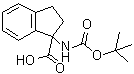 structure of CAS# 214139-26-1, 1-[(tert-Butoxycarbonyl)amino]indane-1-carboxylic acid;1-[(tert-Butyloxycarbonyl)amino]-1-indanecarboxylic acid