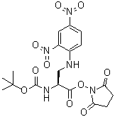 结构式 CAS# 214750-68-2, [(1S)-1-[[(2,4-二硝基苯基)氨基]甲基]-2-[(2,5-二氧代-1-吡咯烷基)氧基]-2-氧代乙基]氨基甲酸叔丁酯