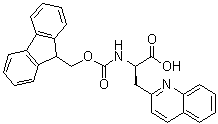 结构式 CAS# 214852-58-1, (alphaR)-alpha-[[芴甲氧羰基]氨基]-2-喹啉丙酸