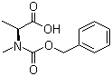 structure of CAS# 21691-41-8, BOC-N-Methyl-L-alanine;N-(Benzyloxycarbonyl)-N-methyl-L-alanine; N-(Benzyloxycarbonyl)-N-methylalanine; NSC 142289
