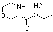 结构式 CAS# 218594-84-4, (3S)-3-吗啉羧酸乙酯盐酸盐