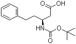 结构式 CAS# 218608-84-5, (S)-N-叔丁氧羰基-3-氨基-5-苯基戊酸