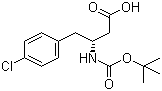 结构式 CAS# 218608-96-9, (R)-N-叔丁氧羰基-3-氨基-4-(4-氯苯基)丁酸