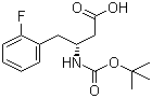 结构式 CAS# 218608-98-1, (R)-N-叔丁氧羰基-3-氨基-4-(2-氟苯基)丁酸