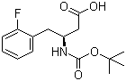 structure of CAS# 218608-99-2, Boc-(S)-3-Amino-4-(2-fluorophenyl)butyric acid;(S)-N-(tert-Butoxycarbonyl)-3-amino-4-(2-fluorophenyl)butyric acid