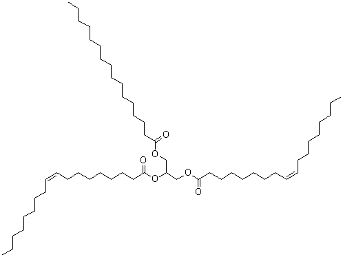Glyceryl 1-palmitate-2,3-dioleate molecular structure (CAS 2190-30-9)
