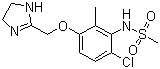 结构式 CAS# 219311-44-1, 达布扎琼; N-[6-氯-3-[(4,5-二氢-1H-咪唑-2-基)甲氧基]-2-甲基苯基]甲磺酰胺