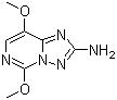 structure of CAS# 219715-62-5, 5,8-Dimethoxy-[1,2,4]triazolo[1,5-c]pyrimidin-2-amine;2-Amino-5,8-dimethoxy-[1,2,4]triazolo[1,5-c]pyrimidine