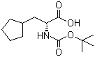 structure of CAS# 219819-74-6, Boc-D-Cyclopentylalanine;alpha-[[(1,1-Dimethylethoxy)carbonyl]amino]cyclopentanepropanoic acid