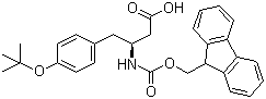 结构式 CAS# 219967-69-8, (betaS)-4-(叔丁氧基)-beta-[[(9H-芴-9-基甲氧基)羰基]氨基]苯丁酸