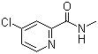 structure of CAS# 220000-87-3, N-Methyl-4-chloropyridine-2-carboxamide;4-Chloro-N-methyl-2-pyridinecarboxamide