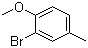 structure of CAS# 22002-45-5, 3-Bromo-4-methoxytoluene;2-Bromo-1-methoxy-4-methylbenzene; 2-Bromo-4-methylanisole; 1-Bromo-2-methoxy-5-methylbenzene; m-Bromo-p-methoxytoluene