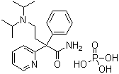 structure of CAS# 22059-60-5, Disopyramid phosphate ;2-[1-(ammoniocarbonyl)-3-(diisopropylammonio)-1-phenylpropyl)]pyridinium phosphate; Norpace CR