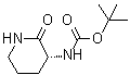 结构式 CAS# 221874-51-7, N-[(3R)-2-氧代-3-哌啶基]氨基甲酸叔丁酯