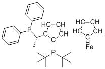 结构式 CAS# 223121-01-5, (S)-1-[(RP)-2-(二叔丁基膦基)二茂铁]乙基二苯基膦