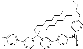 结构式 CAS# 223569-31-1, 聚[(9,9-二辛基芴基-2,7-二基)-co-(4,4'-(N-(对丁基苯基))二苯胺)]