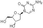 structure of CAS# 22432-95-7, alpha-Decitabine;4-Amino-1-(2-deoxy-alpha-D-erythro-pentofuranosyl)-1,3,5-triazin-2(1H)-one; 1-(2-Deoxy-alpha-D-ribofuranosyl)-5-azacytosine; NSC 127717