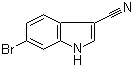 结构式 CAS# 224434-83-7, 6-溴-3-氰基吲哚; 6-溴-3-吲哚甲腈