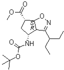 结构式 CAS# 229613-93-8, (3aR,4R,6S,6aS)-4-[叔丁氧羰基氨基]-3-(1-乙基丙基)-3a,5,6,6a-四氢-4H-环戊并[d]异恶唑-6-羧酸甲酯
