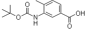 结构式 CAS# 231958-04-6, 3-[[叔丁氧羰基]氨基]-4-甲基苯甲酸