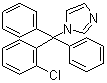 structure of CAS# 23593-75-1, Clotrimazole;1-((2-Chlorophenyl)diphenylmethyl)-1H-imidazole; 1-[(o-Chlorophenyl)diphenylmethyl]imidazole; 1-(o-Chlorotrityl)imidazole; Diphenyl-(2-chlorophenyl)-1-imidazolylmethane