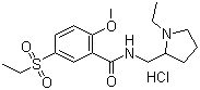 结构式 CAS# 23694-17-9, 盐酸舒托必利; N-[(1-乙基-2-吡咯烷基)甲基]-5-(乙基磺酰基)-2-甲氧基苯甲酰胺盐酸盐