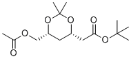 structure of CAS# 2375865-91-9, Rosuvastatin Impurity 18;tert-butyl 2-((4S,6R)-6-(acetoxymethyl)-2,2-dimethyl-1,3-dioxan-4-yl)acetate