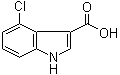 结构式 CAS# 23872-36-8, 4-氯-1H-吲哚-3-羧酸