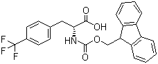 结构式 CAS# 238742-88-6, Fmoc-D-4-三氟甲基苯丙氨酸; N-(9-芴甲氧羰酰基)-D-4-三氟甲基苯丙氨酸