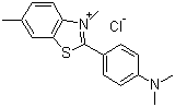 结构式 CAS# 2390-54-7, 硫黄素 T; 碱性黄 1; 2-[4-(二甲基氨基)苯基]-3,6-二甲基苯并噻唑鎓氯化物