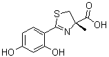 structure of CAS# 239101-33-8, Deferitrin;4,5-Dihydro-2-(2,4-dihydroxyphenyl)-4-methylthiazol-4-(S)-carboxylic acid; GT 56-252