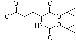 结构式 CAS# 24277-39-2, Boc-L-谷氨酸-1-叔丁酯; N-叔丁氧羰基-L-谷氨酸-1-叔丁酯