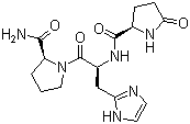结构式 CAS# 24305-27-9, 普罗瑞林; (2S)-N-[(2S)-1-[(2S)-2-氨基甲酰基吡咯烷-1-基]-3-(1H-咪唑-2-基)-1-氧代丙-2-基]-5-氧代吡咯烷-2-甲酰胺