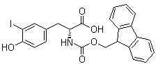 structure of CAS# 244028-70-4, N-[(9H-Fluoren-9-ylmethoxy)carbonyl]-3-iodo-D-tyrosine