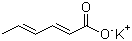 structure of CAS# 24634-61-5, Potassium sorbate;2,4-Hexadienoic acid potassium salt; Sorbic acid potassium salt