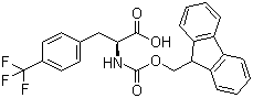 结构式 CAS# 247113-86-6, Fmoc-L-4-三氟甲基苯丙氨酸; N-(9-芴甲氧羰酰基)-L-4-三氟甲基苯丙氨酸