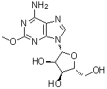 structure of CAS# 24723-77-1, 2-Methoxyadenosine;2-O-Methylisoguanosine; NSC 36899; Spongosine