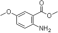 structure of CAS# 2475-80-1, 2-Amino-5-methoxybenzoic acid methyl ester;Methyl 5-methoxyanthranilate; Methyl 6-amino-m-anisate