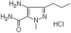 structure of CAS# 247584-10-7, 4-Amino-1-methyl-3-propyl-1H-pyrazole-5-carboxamide hydrochloride