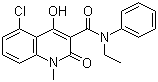 structure of CAS# 248281-84-7, Laquinimod;5-Chloro-4-hydroxy-1-methyl-2-oxo-N-ethyl-N-phenyl-1,2-dihydroquinoline-3-carboxamide