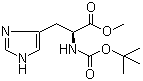 structure of CAS# 2488-14-4, N-tert-Butyloxycarbonyl-L-histidine methyl ester