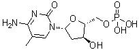 结构式 CAS# 2498-41-1, 5-甲基脱氧胞苷酸