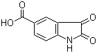 结构式 CAS# 25128-32-9, 2,3-二氧代吲哚啉-5-甲酸; 靛红-5-羧酸
