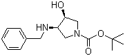 structure of CAS# 252574-03-1, (3S,4S)-N-Boc-3-(benzylamino)-4-hydroxypyrrolidine;(3S,4S)-tert-Butyl 3-(benzylamino)-4-hydroxypyrrolidine-1-carboxylate; (3S,4S)-3-Hydroxy-4-[(phenylmethyl)amino]-1-pyrrolidinecarboxylic acid 1,1-dimethylethyl ester