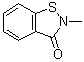 structure of CAS# 2527-66-4, 2-Methyl-1,2-benzisothiazol-3(2H)-one;2-Methyl-1,2-benzisothiazolin-3-one; 2-Methyl-1,2-benzoisothiazolin-3-one; MBIT; NSC 520046