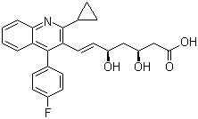 structure of CAS# 254452-86-3, (3S,5R,6E)-7-[2-Cyclopropyl-4-(4-fluorophenyl)-3-quinolinyl]-3,5-dihydroxy-6-heptenoic acid