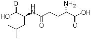 structure of CAS# 2566-39-4, N-L-gamma-Glutamyl-L-leucine;(2S)-2-[[(4S)-4-Amino-5-hydroxy-5-oxopentanoyl]amino]-4-methylpentanoic acid