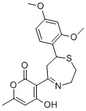 structure of CAS# 257292-29-8, 3-(7-(2,4-Dimethoxyphenyl)-2,3,6,7-tetrahydro-(1,4)thiazepin-5-yl)-4-hydroxy-6-methylpyran-2-one