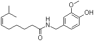 结构式 CAS# 25775-90-0, (Z)-辣椒素; (Z)-辣椒碱; (Z)-N-(4-羟基-3-甲氧基苄基)-8-甲基-6-壬烯酰胺